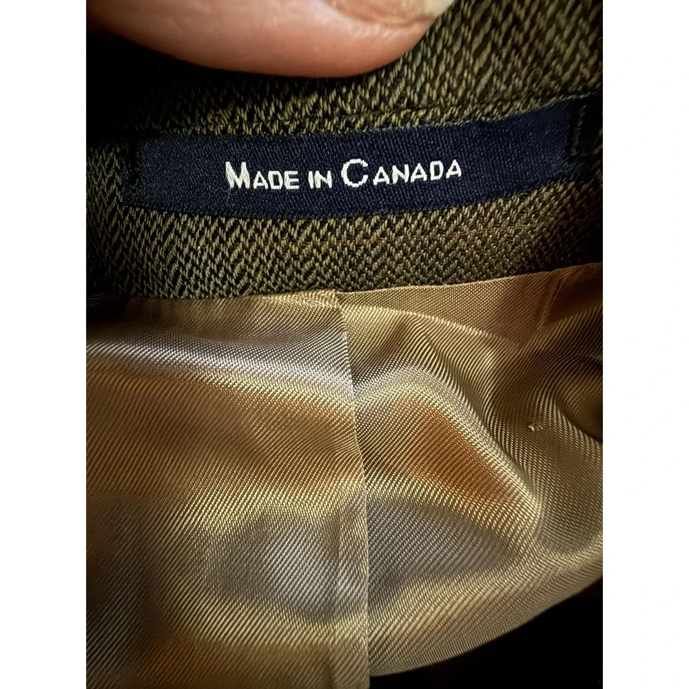 Chaps Ralph Lauren Blazer Sport Coat Mens 48 Green Wool Herringbone Tweed Jacket